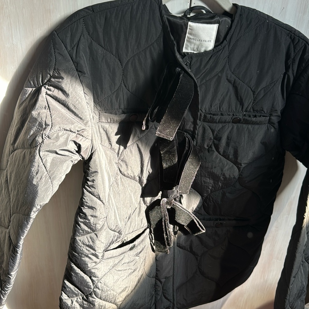 Avec Les Filles quilted bow detailed jacket